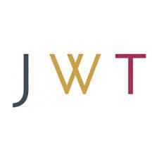 A white background with the letters jwt in different colors.